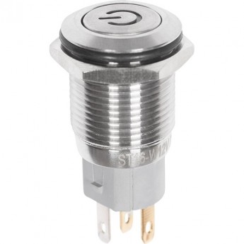 Кнопка антивандальная REXANT POWER A-16-F5 12В б/фикс плоская подсветка синяя Кнопка антивандальная REXANT POWER A-16-F5 12В б/фикс плоская подсветка синяя