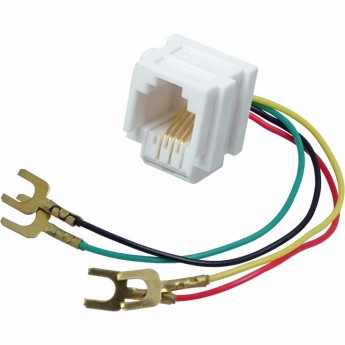 Модуль REXANT KEYSTONE JACK RJ-12(6P4C) UTP неэкранированный c отводами 82 мм