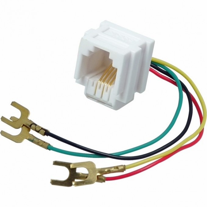 Модуль REXANT KEYSTONE JACK RJ-12(6P4C) UTP неэкранированный c отводами 82 мм 05-1111 Модуль REXANT KEYSTONE JACK RJ-12(6P4C) UTP неэкранированный c отводами 82 мм 05-1111