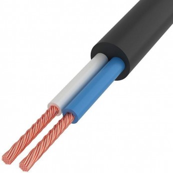 Провод REXANT ПВС 2x1.5 мм² соединительный черный 50 м Провод REXANT ПВС 2x1.5 мм² соединительный черный 50 м