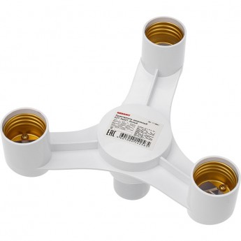 Разветвитель цокольный REXANT Е27-3хЕ27 белый