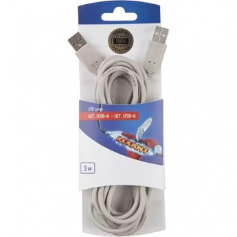 Шнур REXANT штекер USB-А - штекер USB-A 3M Шнур REXANT штекер USB-А - штекер USB-A 3M