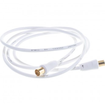 Шнур REXANT ТВ штекер - ТВ штекер, длина 1,5 метра, белый Шнур REXANT ТВ штекер - ТВ штекер, длина 1,5 метра, белый