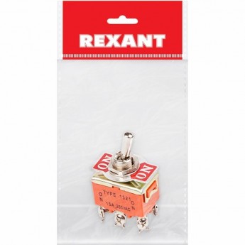 Тумблер REXANT KN-202 250V 15А (6c) двухполюсный Тумблер REXANT KN-202 250V 15А (6c) двухполюсный